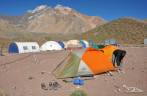 Hora de desmontar a barraca no acampamento de Confluencia e deixar o Parque provincial Aconcagua, na região de Mendoza, oeste da Argentina